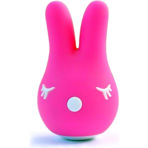  Ярко-розовый вибростимулятор Bunny с ушками 