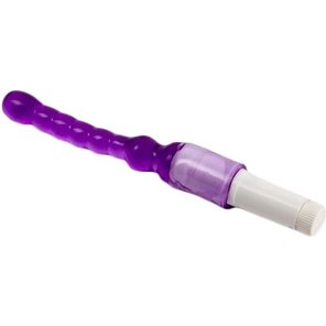  Фиолетовый анальный стимулятор с вибрацией 23,5 см 