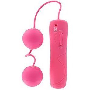  Два розовых вагинальных шарика с вибрацией 