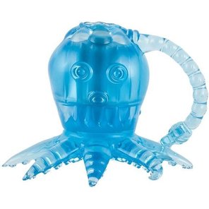  Голубой вибростимулятор в виде осьминога 