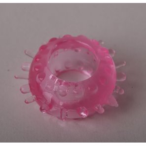  Розовое эрекционное кольцо с пупырышками 