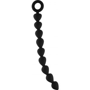  Чёрная анальная цепочка Bead Chain 24,9 см 