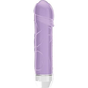  Фиолетовый вибратор Lenore с тонкими венками 14,5 см 