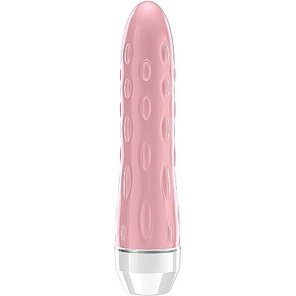  Розовый вибратор Loyce с шишечками по всей длине 14,8 см 