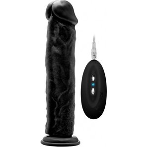  Чёрный вибратор-реалистик Vibrating Realistic Cock 11 27,5 см 