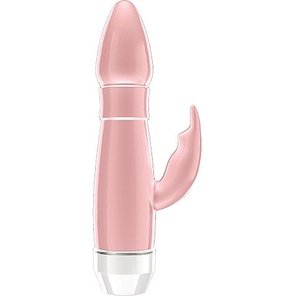  Розовый вибратор Loraine со стимулятором клитора 16,2 см 