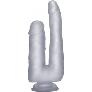  Прозрачный анально-вагинальный фаллоимитатор Realistic Double Cock 9 Inch 23 см 