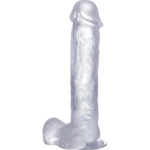  Прозрачный фаллоимитатор Realistic Cock 11 With Scrotum 29,5 см 