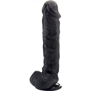  Чёрный фаллоимитатор Realistic Cock 13,4 With Scrotum 34 см 