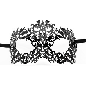  Чёрная металлическая маска Forrest Queen Masquerade 