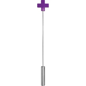  Фиолетовая шлёпалка Leather Cross Tiped Crop с наконечником-крестом 56 см 