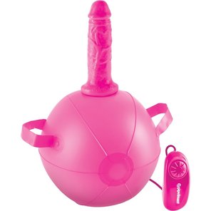  Розовый надувной мяч с вибронасадкой Vibrating Mini Sex Ball 15,2 см 