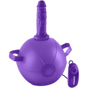  Фиолетовый надувной мяч с вибронасадкой Vibrating Mini Sex Ball 15,2 см 