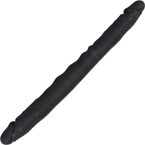  Чёрный двусторонний фаллоимитатор Double Dong Black 40 см 