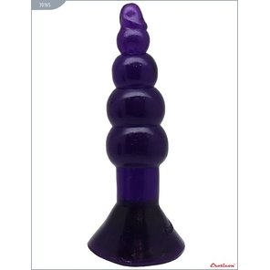 Фиолетовая гелевая анальная ёлочка 17 см 