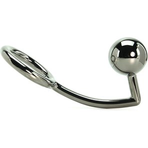  Эрекционное кольцо с анальным шаром из металла 