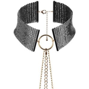  Чёрный ошейник с цепочками Desir Metallique Collar 