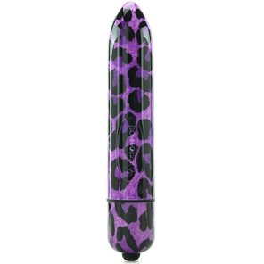  Фиолетовый вибратор с леопардовым принтом 16 см 