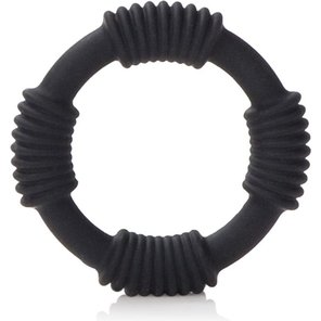  Чёрное эрекционное кольцо Adonis Silicone Rings Hercules 
