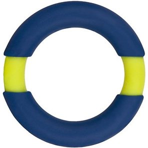  Синее эрекционное кольцо NEON STIMU RING 42MM BLUE/YELLOW 