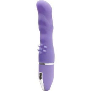  Фиолетовый вибратор PURRFECT SILICONE DELUXE VIBE с шипиками в основании 15 см 