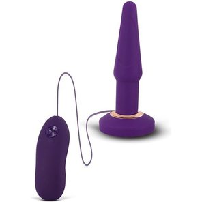  Фиолетовая анальная вибропробка APEX BUTT PLUG SMALL PURPLE 14 см 