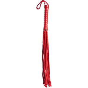  Красная веревочная плеть с ручкой из полиуретана Cotton String Flogger 50 см 