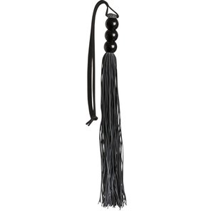  Чёрная резиновая мини-плеть Rubber Whip 43 см 