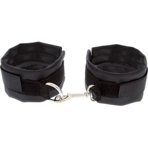  Чёрные полиуретановые наручники с карабином Beginners Wrist Restraints 