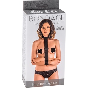  Ошейник с длинной лентой и наручниками Strap Bondage Kit Plus Size 