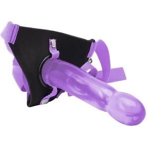  Фиолетовый страпон Climax Strap-on Purple Ice Dong Harness set 17,8 см 
