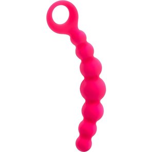  Розовый анальный стимулятор с ручкой-кольцом 