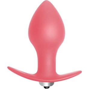  Розовая анальная пробка с вибрацией Bulb Anal Plug 10 см 