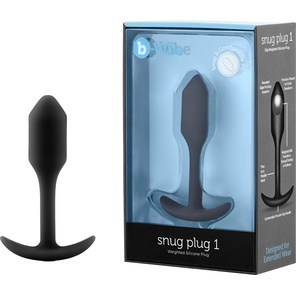  Чёрная пробка для ношения B-vibe Snug Plug 1 9,4 см 