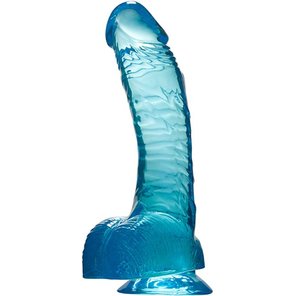  Голубой гелевый фаллоимитатор Aqua Quartz 20 см 