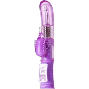  Фиолетовый вибратор High-Tech fantasy с бабочкой для клитора 22,4 см 