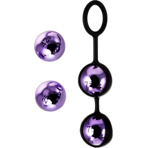  Фиолетово-чёрный набор вагинальных шариков TOYFA A-toys 