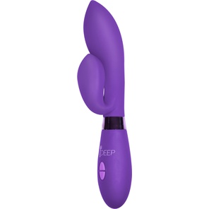  Фиолетовый вибратор Gina с клиторальным отростком 20 см 