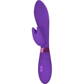  Фиолетовый вибратор Leyla с клиторальным отростком 20,5 см 