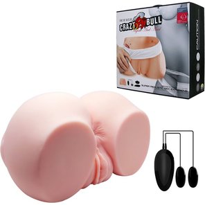  Телесный мастурбатор с двумя любовными тоннелями и вибрацией 