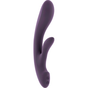  Фиолетовый вибратор Ava с клиторальным отростком 22 см 
