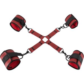  Красно-черная фиксация крестовая для рук и ног Bondage Set 