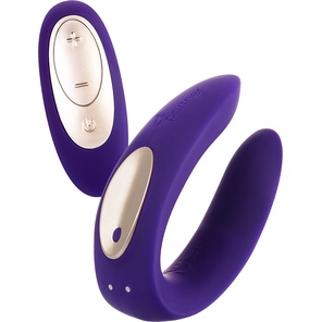  Фиолетовый вибратор для пар Satisfyer Double Plus Remote с пультом ДУ 