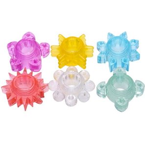  Набор из 6 разноцветных эрекционных колец Enhance 6 Piece Cock Ring Set 