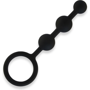  Чёрная анальная цепочка из 3 шариков 14 см 
