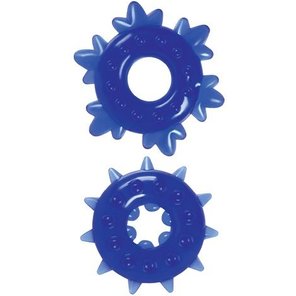  Набор из 2 синих эрекционных колец Spike Rings 