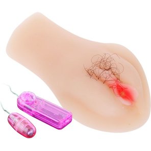  Мастурбатор-вагина с вибрацией и волосками BEAUTY 