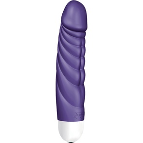  Фиолетовый вибратор с ребрышками Mr.Perfect Intense 15,2 см 
