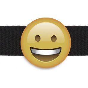  Кляп-смайлик Smiley Emoji с черными лентами 