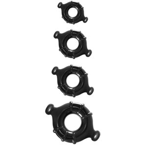  Набор черных эрекционных колец Vitality Rings разного диаметра 